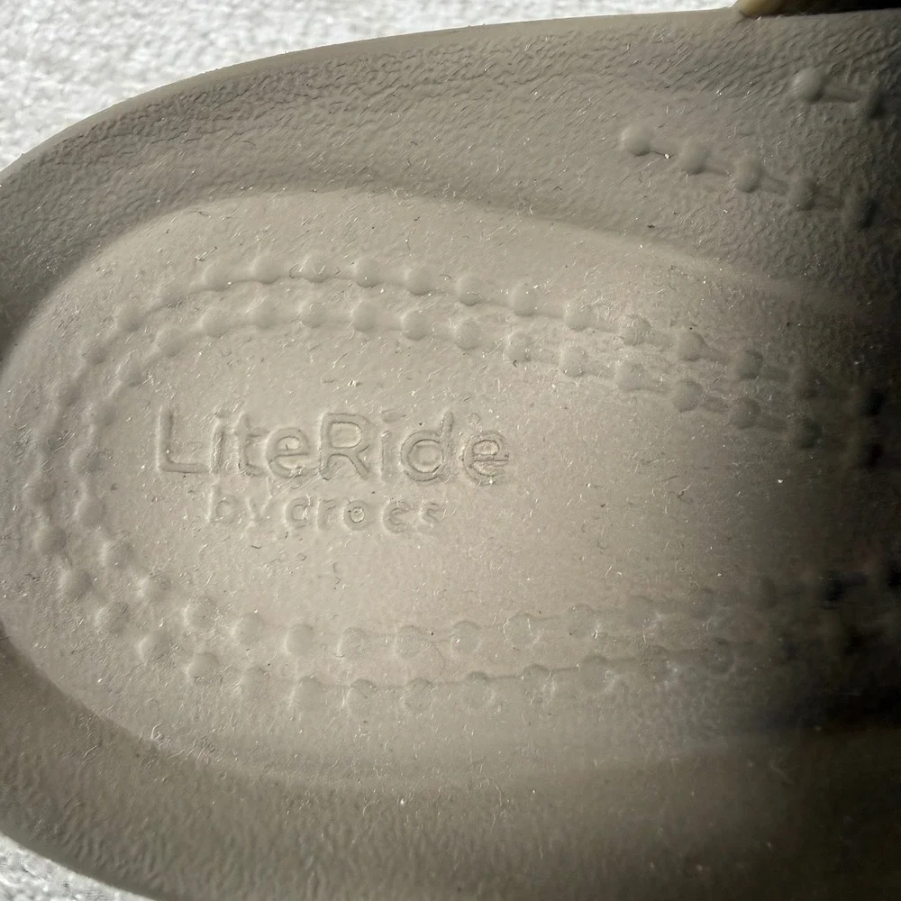 Crocs Womens 7 Brooklyn Low Wedge Beige Platform Slingback Sandals